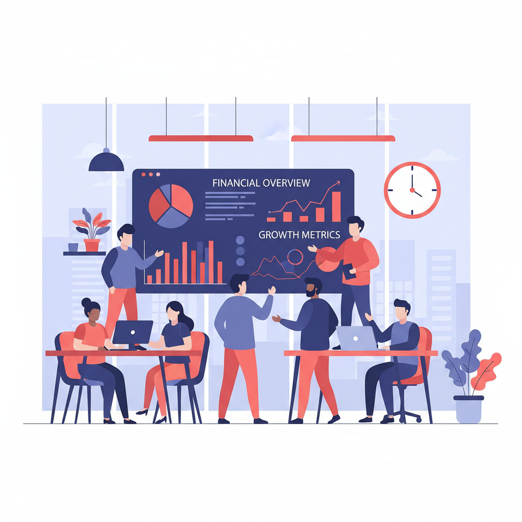 Diverse financial team analyzing market data