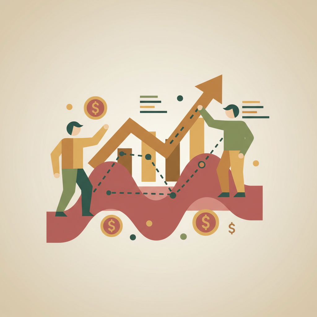 Abstract digital financial data visualization